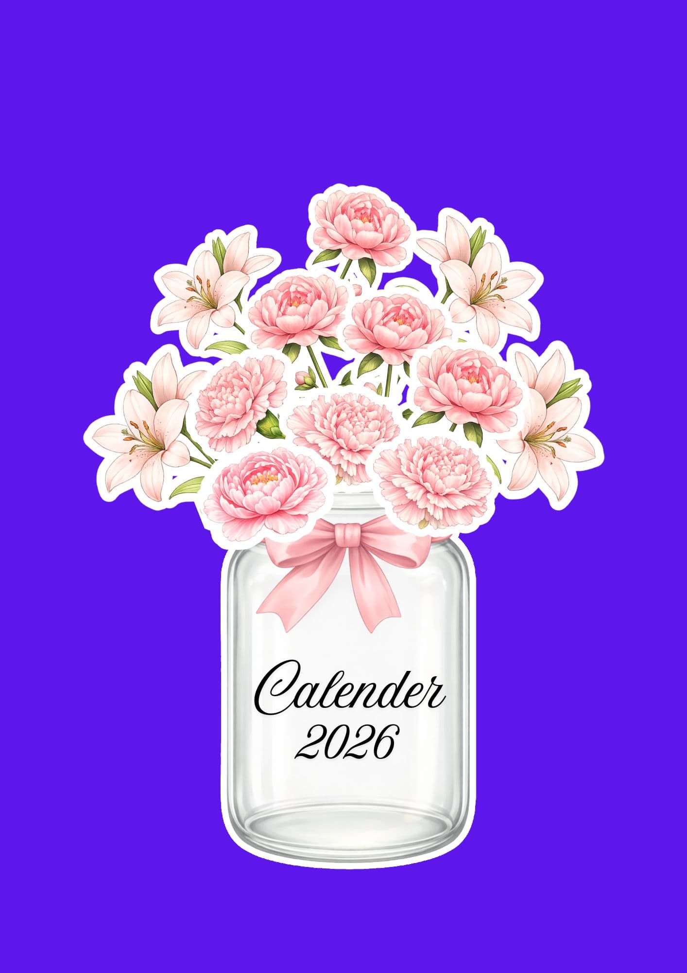 Floral Jar 2026 Printable DIY Desk Calendar book cover