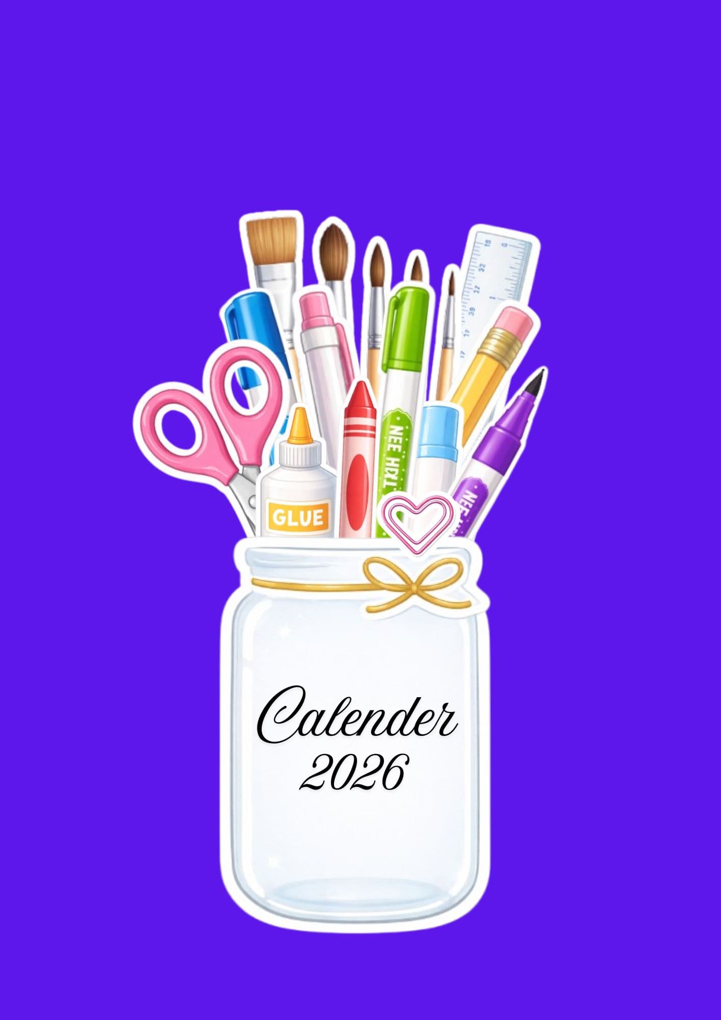 Stationary Jar 2026 Printable DIY Desk Calendar book cover