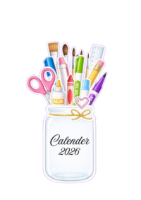 Stationary Jar 2026 – Printable DIY Desk Calendar